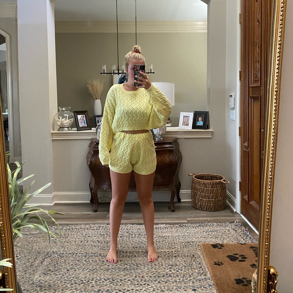 Yellow sweater set